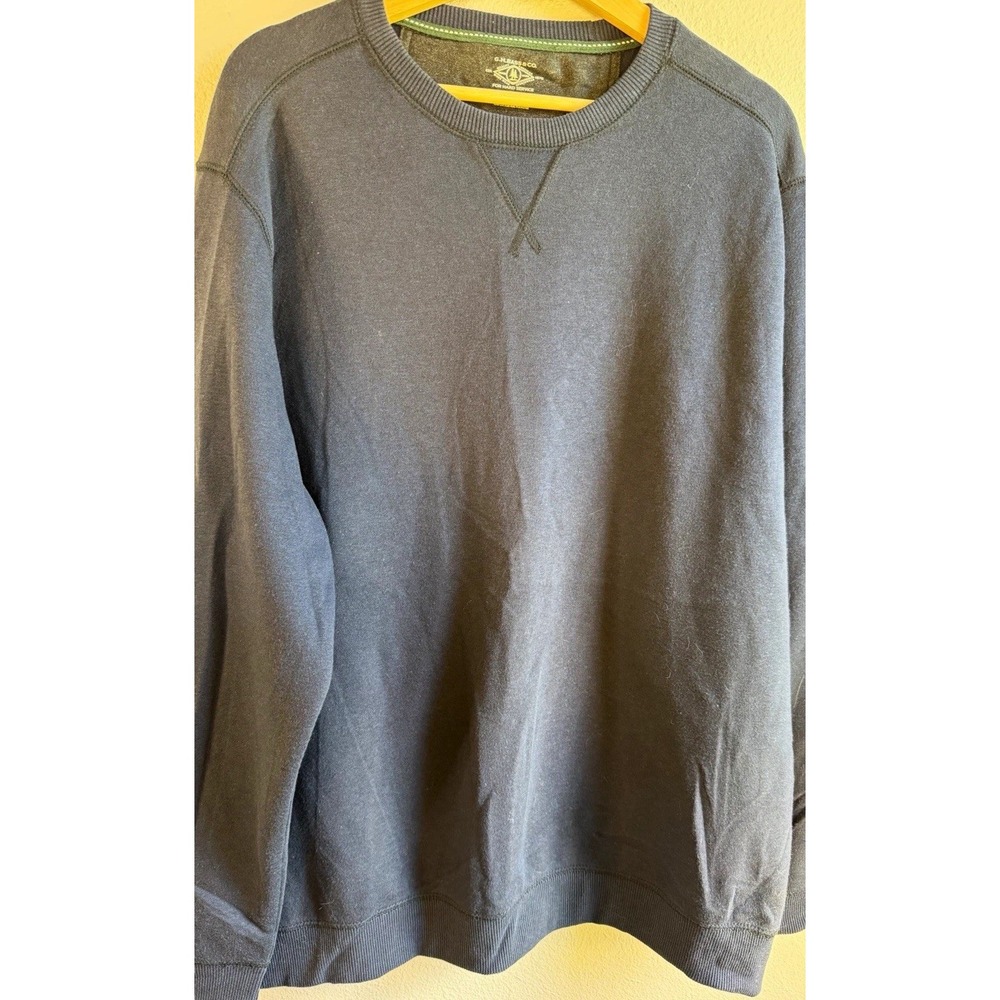 G.H. Bass & Co. For Hard Service Blue Crewneck Fleece Sweatshirt Men's XL